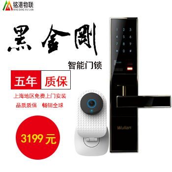 <豪華版：黑金剛智能指紋密碼門鎖套餐>真正安全，優質外觀
